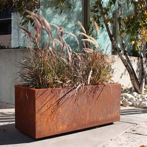 metallic series planter box veradek|Veradek Metallic Series Corten Steel Long Box .